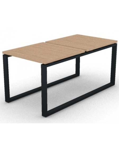 Bench doppio con piano melaminico spessore mm 30 e gamba metallica ad anello chiuso - Colori a scelta - cm 80x165x74,5h