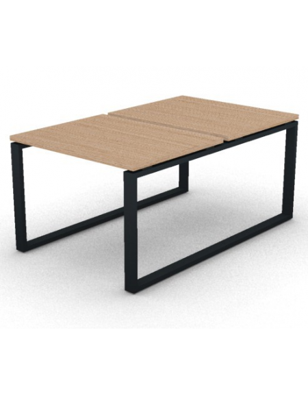 Bench doppio con piano melaminico spessore mm 30 e gamba metallica ad anello chiuso - Colori a scelta - cm 100x165x74,5h