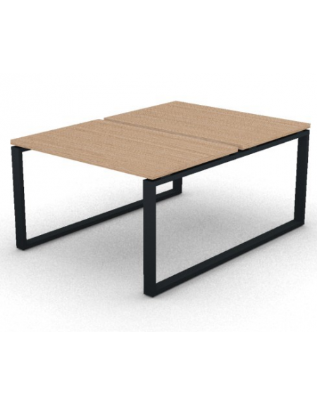 Bench doppio con piano melaminico spessore mm 30 e gamba metallica ad anello chiuso - Colori a scelta - cm 120x165x74,5h