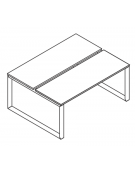 Bench doppio con piano melaminico spessore mm 30 e gamba metallica ad anello chiuso - Colori a scelta - cm 180x165x74,5h