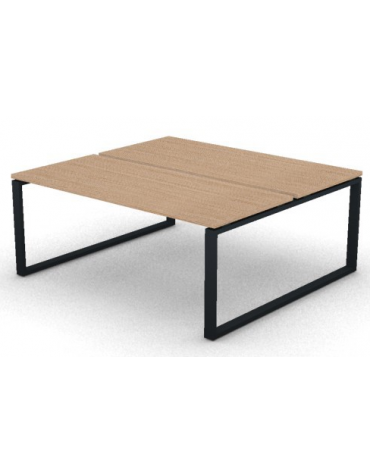 Bench doppio con piano melaminico spessore mm 30 e gamba metallica ad anello chiuso - Colori a scelta - cm 180x165x74,5h