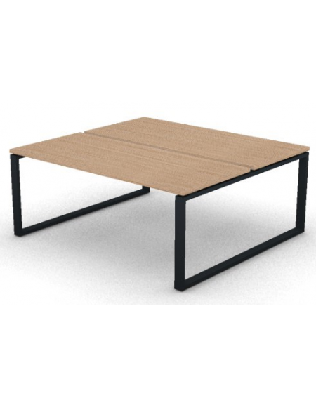 Bench doppio con piano melaminico spessore mm 30 e gamba metallica ad anello chiuso - Colori a scelta - cm 180x165x74,5h