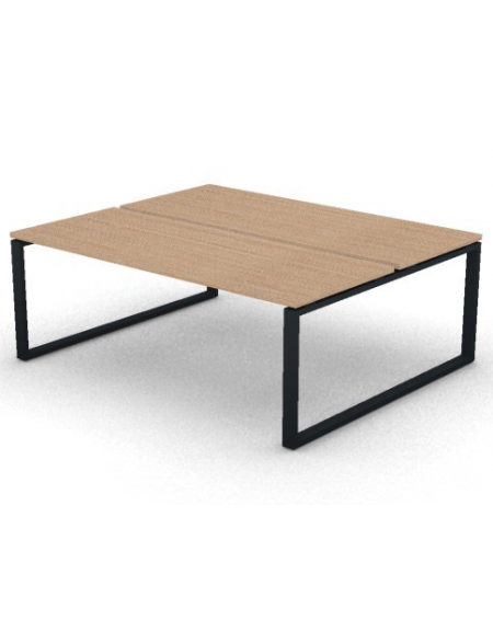 Bench doppio con piano melaminico spessore mm 30 e gamba metallica ad anello chiuso - Colori a scelta - cm 200x165x74,5h