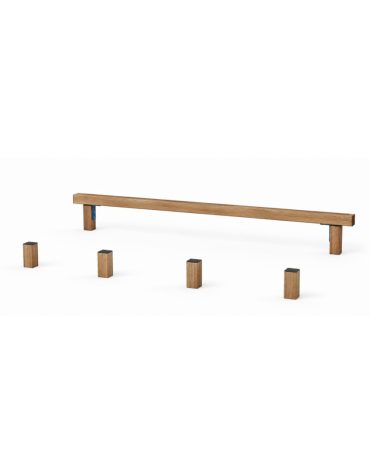 Attrezzatura di equilibrio e slalom con pali in legno di pino termotrattato - cm 305x170x22h