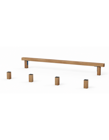 Attrezzatura di equilibrio e slalom con pali in legno di pino termotrattato - cm 305x170x22h