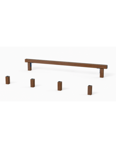 Attrezzatura di equilibrio e slalom con pali in alluminio rifinito in legno light - cm 305x170x22h