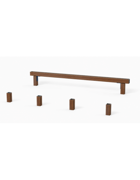 Attrezzatura di equilibrio e slalom con pali in alluminio rifinito in legno light - cm 305x170x22h