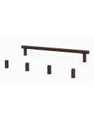 Attrezzatura di equilibrio e slalom con pali in alluminio rifinito in legno dark - cm 305x170x22h