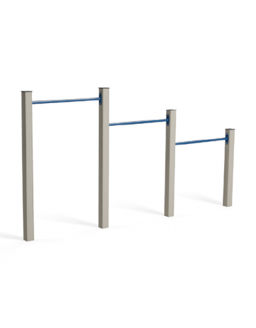 Barre trazioni per esercizi ginnici con pali in alluminio e tubi in acciaio - cm 309x9x162h
