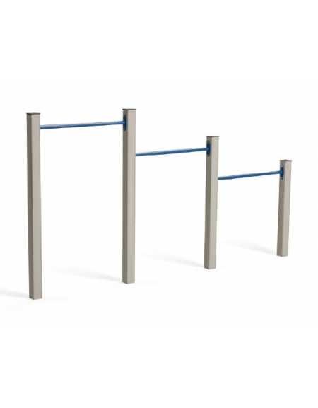 Barre trazioni per esercizi ginnici con pali in alluminio e tubi in acciaio - cm 309x9x162h