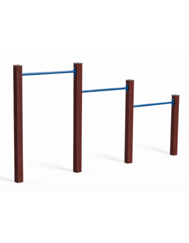 Barre trazioni per esercizi fitness con pali in plastica riciclata e tubi in acciaio - cm 309x9x162h