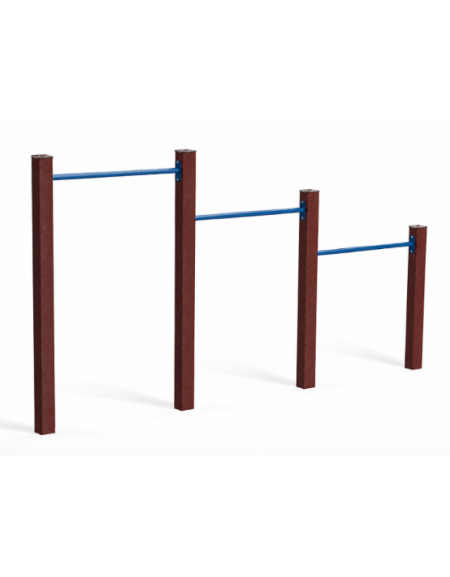 Barre trazioni per esercizi fitness con pali in plastica riciclata e tubi in acciaio - cm 309x9x162h