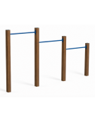 Barre trazioni per esercizi fitness con pali in alluminio rifinito in legno light e tubi in acciaio - cm 309x9x162h