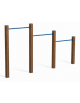 Barre trazioni per esercizi fitness con pali in alluminio rifinito in legno light e tubi in acciaio - cm 309x9x162h
