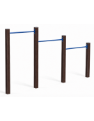Barre trazioni per esercizi fitness con pali in alluminio rifinito in legno dark e tubi in acciaio - cm 309x9x162h