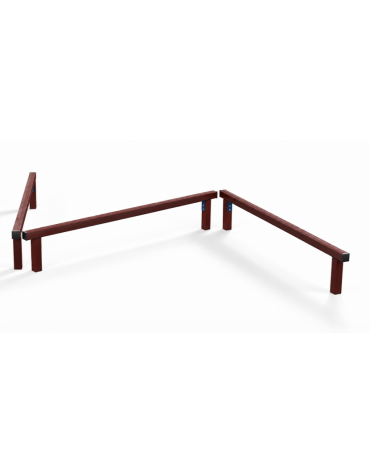 Tripla asse di equilibrio per esercizi ginnici con pali in plastica riciclata - cm 490x330x49h