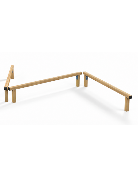 Tripla asse di equilibrio per esercizi ginnici con pali in legno di pino termotrattato - cm 490x330x49h