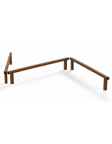 Tripla asse di equilibrio per esercizi ginnici con pali in alluminio rifinito in legno light - cm 490x330x49h