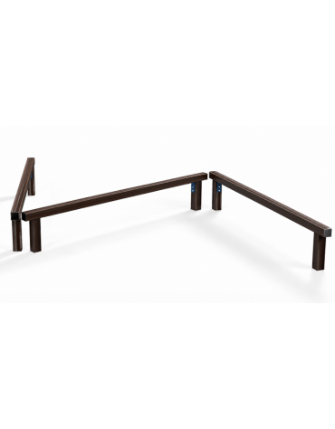 Tripla asse di equilibrio per esercizi ginnici con pali in alluminio rifinito in legno dark - cm 490x330x49h