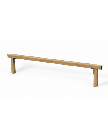 Asse per esercizi di camminamento in equilibrio con pali in legno di pino termotrattato - cm 302x9x54h