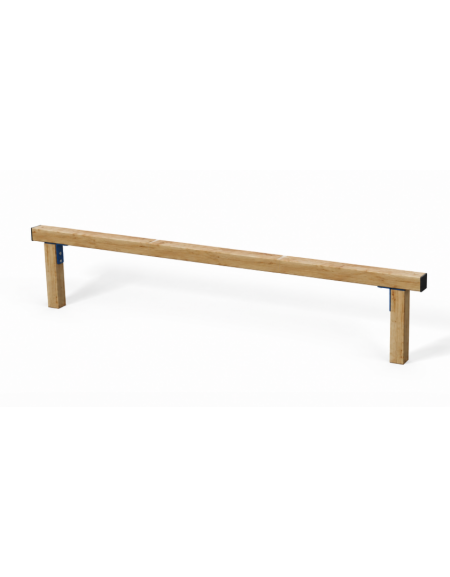 Asse per esercizi di camminamento in equilibrio con pali in legno di pino termotrattato - cm 302x9x54h
