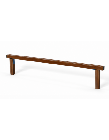 Asse per esercizi di camminamento in equilibrio con pali in alluminio rifinito in legno light - cm 302x9x54h