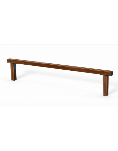 Asse per esercizi di camminamento in equilibrio con pali in alluminio rifinito in legno light - cm 302x9x54h