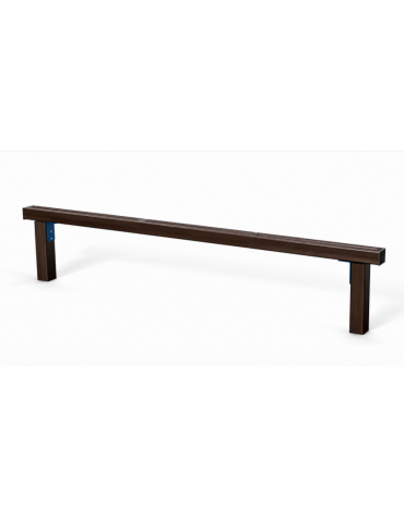 Asse per esercizi di camminamento in equilibrio con pali in alluminio rifinito in legno dark - cm 302x9x54h