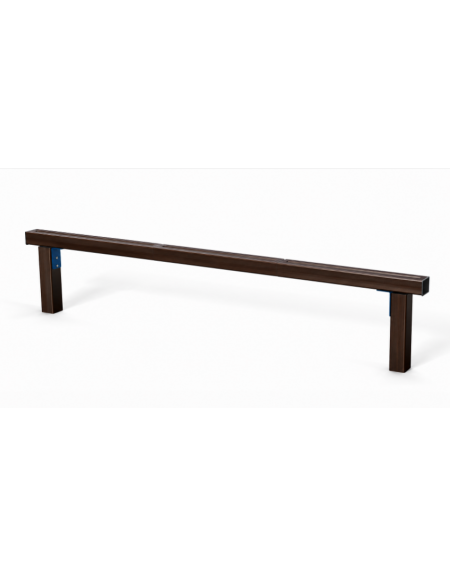 Asse per esercizi di camminamento in equilibrio con pali in alluminio rifinito in legno dark - cm 302x9x54h