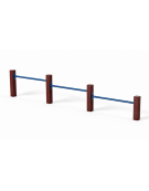 Attrezzo per piegamenti sulle braccia per esercizi ginnici con pali in plastica riciclata e tubi in acciaio - cm 309x9x52h