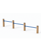 Attrezzo per piegamenti sulle braccia per esercizi ginnici con pali in legno termotrattato e tubi in acciaio - cm 309x9x52h