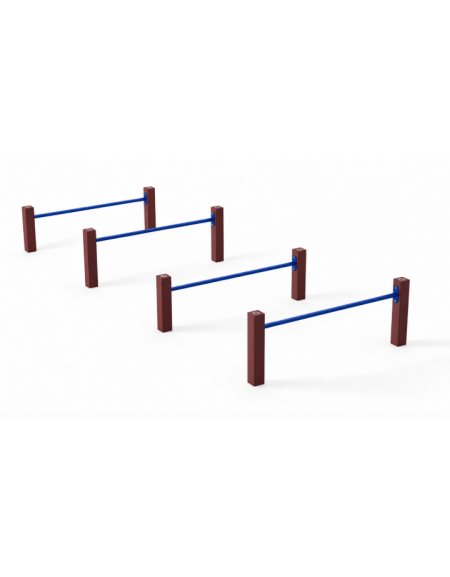 Attrezzo ad ostacoli per esercizi ginnici con pali in plastica riciclata e tubi in acciaio - cm 161x459x62h