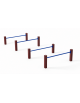 Attrezzo ad ostacoli per esercizi ginnici con pali in plastica riciclata e tubi in acciaio - cm 161x459x62h