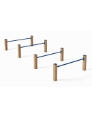 Attrezzo ad ostacoli per esercizi ginnici con pali in legno termotrattato e tubi in acciaio - cm 161x459x62h