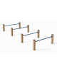 Attrezzo ad ostacoli per esercizi  ginnici con pali in legno termotrattato e tubi in acciaio - cm 161x459x62h