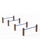 Attrezzo ad ostacoli per esercizi  ginnici con pali in alluminio rifinito in legno light e tubi in acciaio - cm 161x459x62h