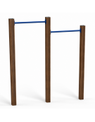 Attrezzo per sollevamento sulle braccia per esercizi ginnici con pali in alluminio rifinito in legno light - cm 209x9x252h