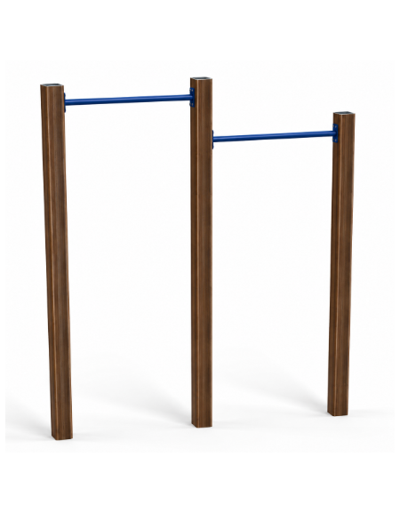 Attrezzo per sollevamento sulle braccia per esercizi ginnici con pali in alluminio rifinito in legno light - cm 209x9x252h