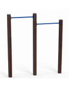 Attrezzo per sollevamento sulle braccia per esercizi ginnici con pali in alluminio rifinito in legno dark - cm 209x9x252h