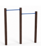 Attrezzo per sollevamento sulle braccia per esercizi ginnici con pali in alluminio rifinito in legno dark - cm 209x9x252h