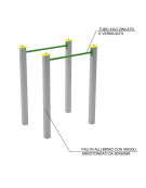 Parallele per esercizi  ginnici con pali in legno lamellare e calotta in plastica - cm 110x80x142h