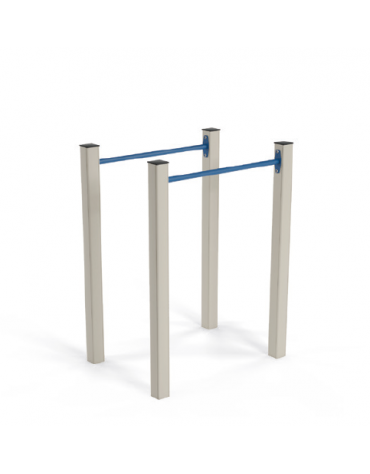 Parallele per esercizi  ginnici con pali in legno lamellare e calotta in plastica - cm 110x80x142h