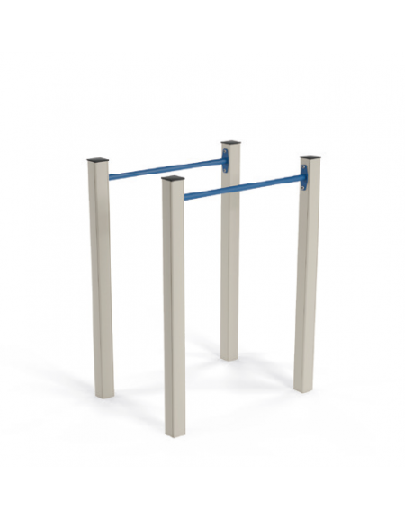 Parallele per esercizi  ginnici con pali in legno lamellare e calotta in plastica - cm 110x80x142h