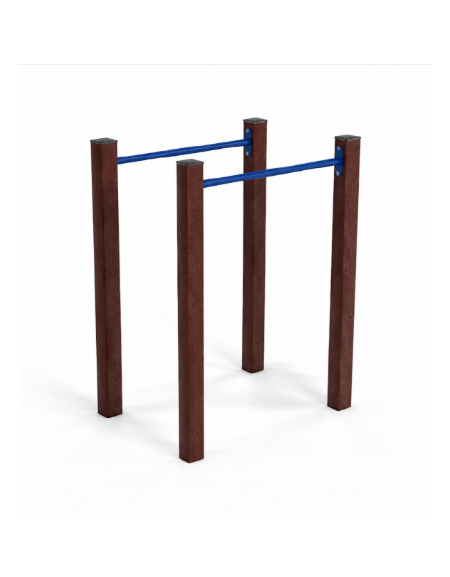 Parallele per esercizi ginnici con pali in plastica riciclata e tubi in acciaio - cm 109x79x142h