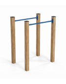 Parallele per esercizi ginnici con pali in legno termotrattato e tubi in acciaio - cm 109x79x142h
