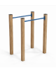 Parallele per esercizi ginnici con pali in legno termotrattato e tubi in acciaio - cm 109x79x142h
