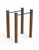 Parallele per esercizi ginnici con pali in alluminio rifinito in legno light e tubi in acciaio - cm 109x79x142h