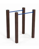 Parallele per esercizi ginnici con pali in alluminio rifinito in legno dark e tubi in acciaio - cm 109x79x142h