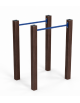 Parallele per esercizi ginnici con pali in alluminio rifinito in legno dark e tubi in acciaio - cm 109x79x142h