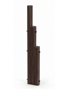 Attrezzatura per esercizi stretching con pali in alluminio rifinito in legno dark di diverse altezze - cm 27x9x202h